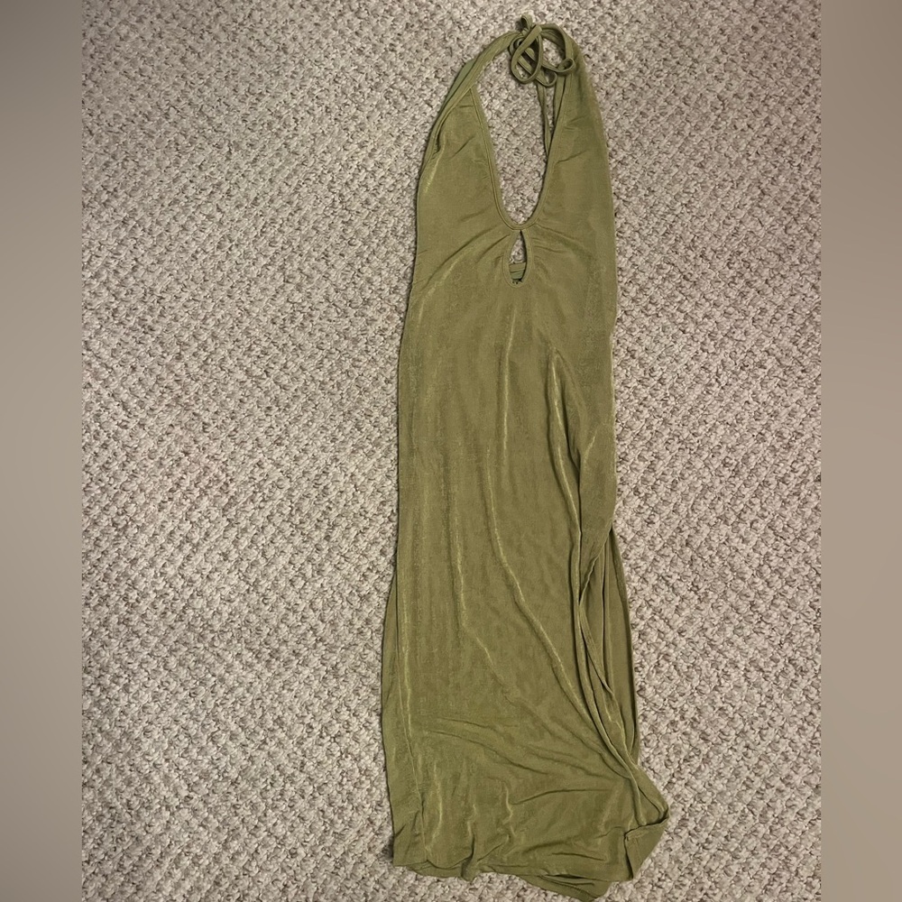 Long dress with small slit on left side